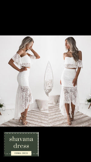 whitelace twopiece dress
