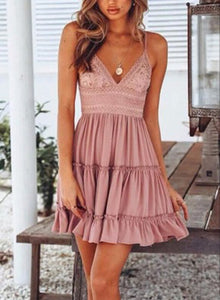 LETICIA v neck ruffle dress