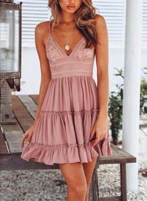 LETICIA v neck ruffle dress