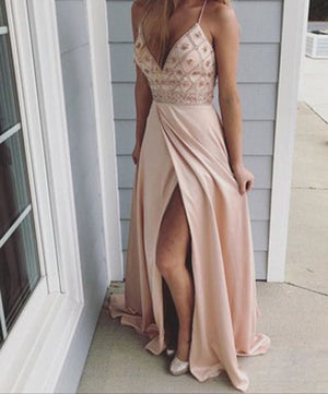 beauty long prom dress