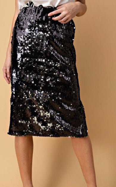 TRICIA sparkle high waist midi skirt