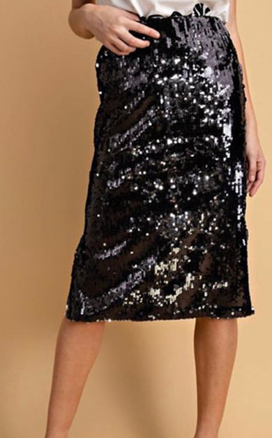 TRICIA sparkle high waist midi skirt