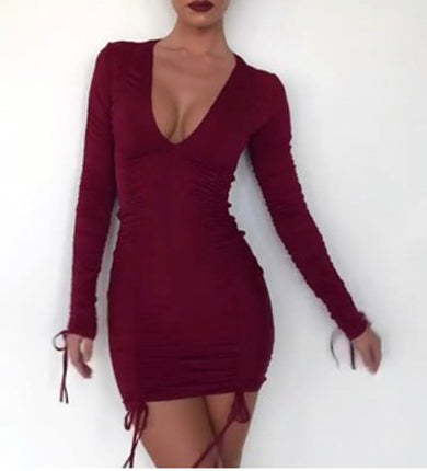 SILVIA ruched bodycon dress