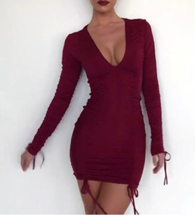 SILVIA ruched bodycon dress