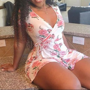 CYNTHIA v neck flower dress