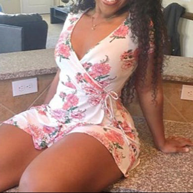 CYNTHIA v neck flower dress