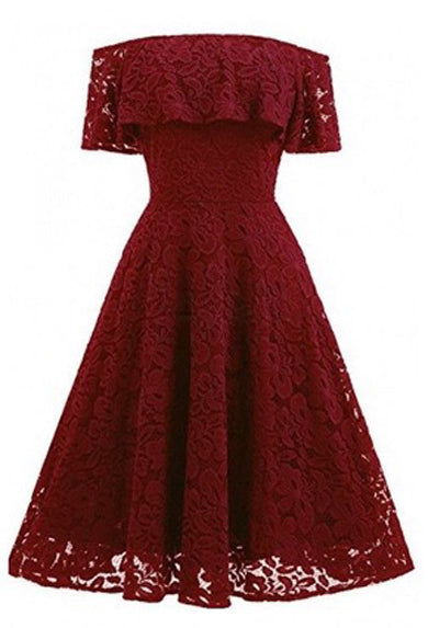 ANNMARIE off shoulder floral lace dress