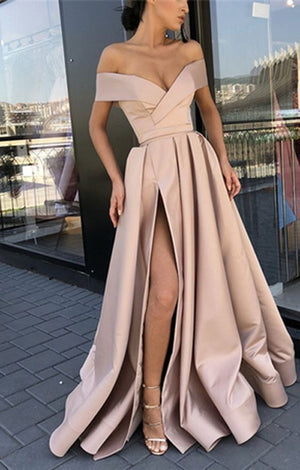 FELICYA off shoulder satin dress