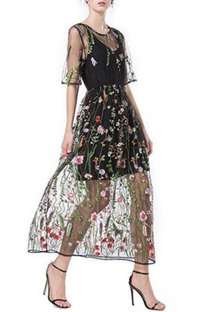 AURELIA flower mesh dress