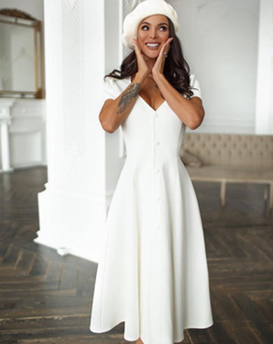 AMANDA short sleeve midi dress