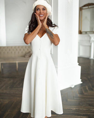 AMANDA short sleeve midi dress