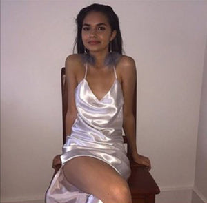 LUCILE silk satin dress
