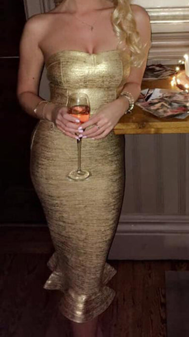 SILVIA off shoulder bandage dress