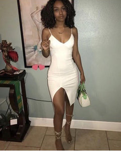 BIANCA v neck bodycon dress