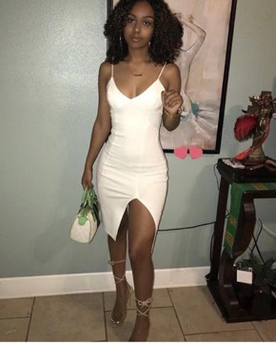 BIANCA v neck bodycon dress