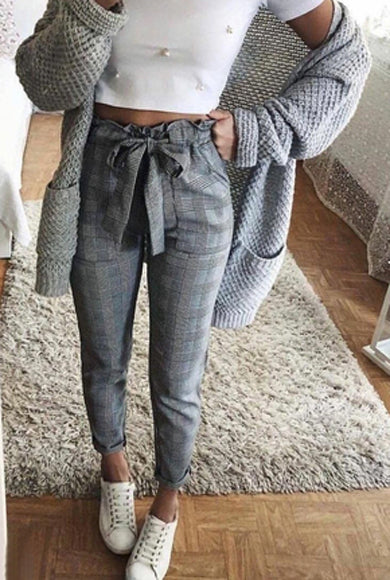 bow tie plaid trousers