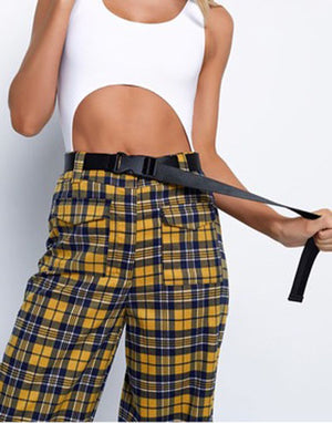 LORI plaid high waist pants