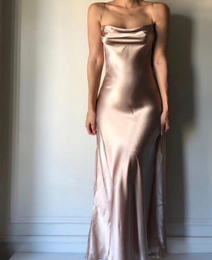 FLORA silk satin dress