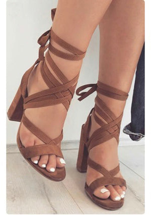 BRANDIE strappy lace up heels shoes