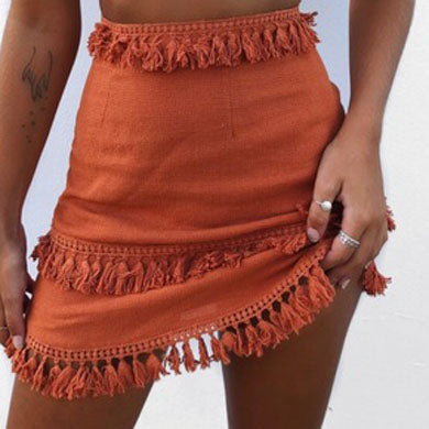 tassel boho skirt