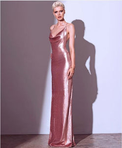 ELSIE sequin backless dress