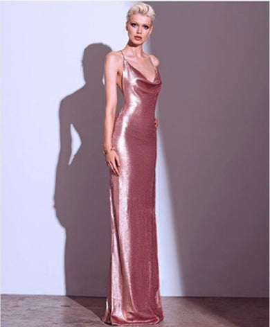 ELSIE sequin backless dress