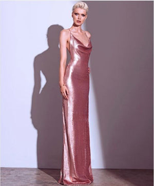 ELSIE sequin backless dress