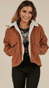 SHERRY faux fur denim jacket