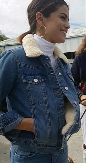 BRIDGETT fleece denim jacket