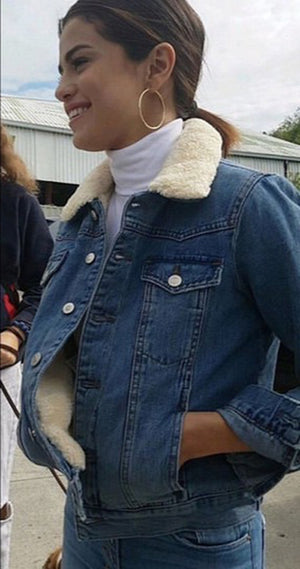 BRIDGETT fleece denim jacket