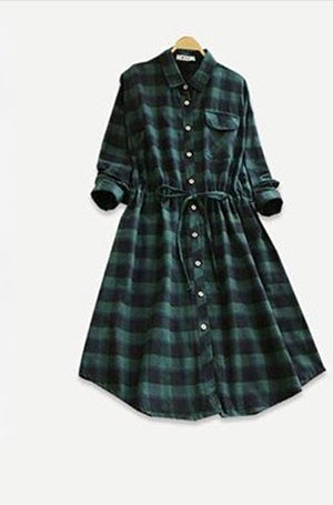 DIANE plaid midi dress