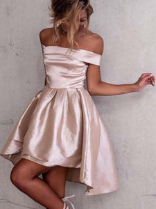 champage pink high low Dress