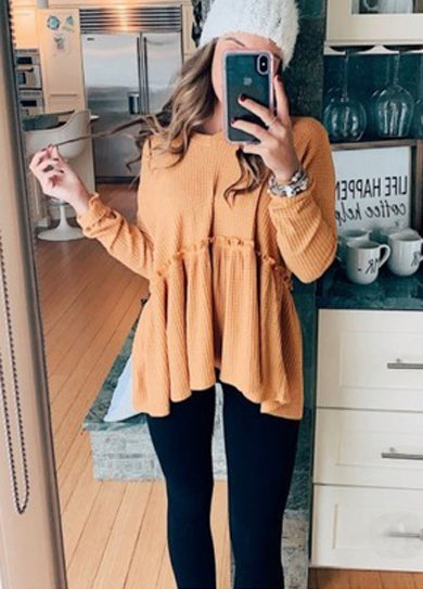 Long Sleeve Knitted Blouse