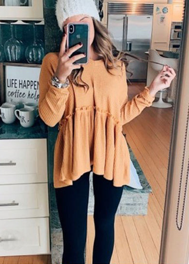 Long Sleeve Knitted Blouse