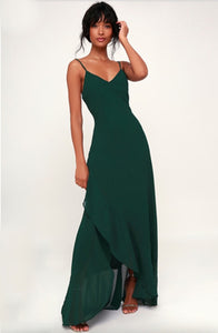AWKARIN v neck satin dress