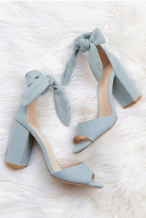 JULIE bow knot open toe high heels