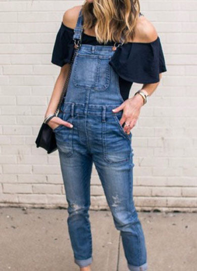 pretty overall denim jumpsuit