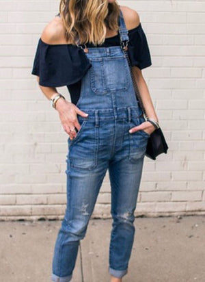pretty overall denim jumpsuit