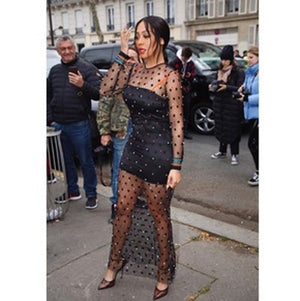 MARVA polka dot mesh dress