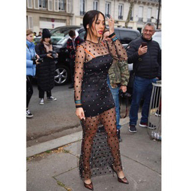 MARVA polka dot mesh dress