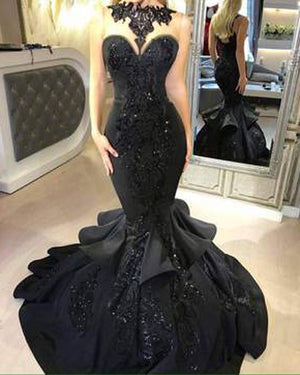 Black Crystal Prom dress