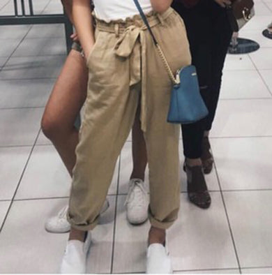 bow tie chiffon pants