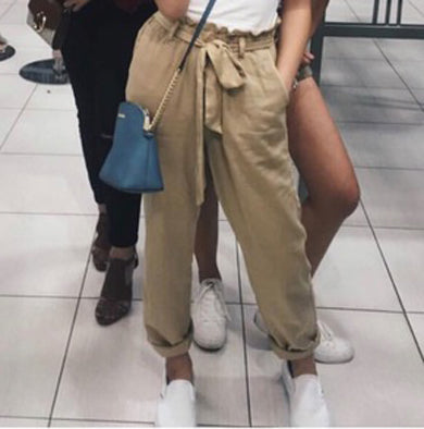 bow tie chiffon pants