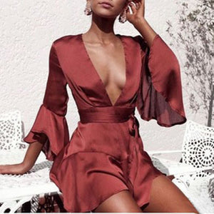 DEBBIE ruffle satin dress