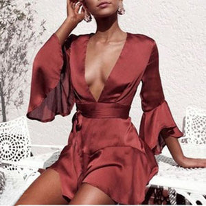 DEBBIE ruffle satin dress