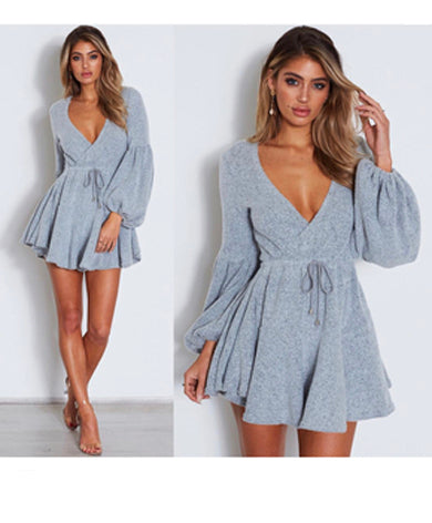 LAVERNE v neck short dress