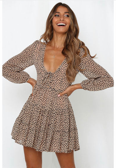 WILMA leopard polka dot dress