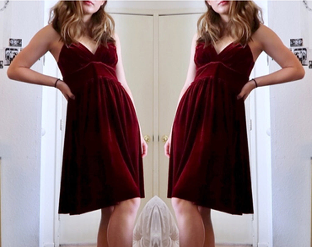 red velvet Beading dress