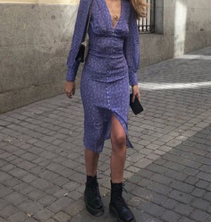 CASANDRA button floral dress
