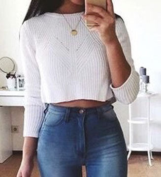 crop cute sweater